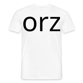 orz emoticon despair ASCII classic - Men's T-Shirt - white - Front - AI Model Male 178 dark (178cm)