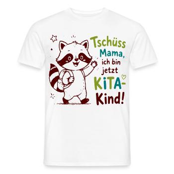 Kita Abschied Raccoon Illustration - Männer T-Shirt - Weiß - Vorne - AI Model Male 178 dark (178cm)