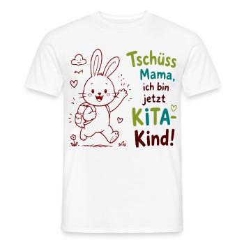 Kita Abschied Bunny Tschüss Mama - Männer T-Shirt - Weiß - Vorne - AI Model Male 178 dark (178cm)