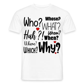 Englischfragen - Männer T-Shirt - Weiß - Vorne - AI Model Male 178 dark (178cm)