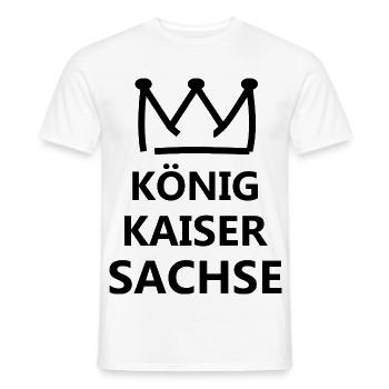 Sachsen König Krone Logo - Männer T-Shirt - Weiß - Vorne - AI Model Male 178 dark (178cm)