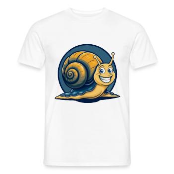 Snail Kawaii Maskottchen Cartoon-Charakter-Clipart-Logo - Männer T-Shirt - Weiß - Vorne - AI Model Male 178 dark (178cm)