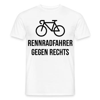 Rennradfahrer Gegen Rechts (Radfahrer Rennrad / B) - Männer T-Shirt - Weiß - Vorne - AI Model Male 178 dark (178cm)