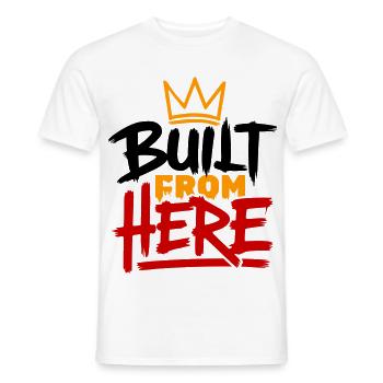 Construction From Here : Expression de fierté et d’authenticité - T-shirt homme - blanc - Devant - AI Model Male 178 dark (178cm)