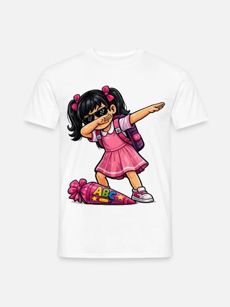 Dabbing ABC-Schützin schwarze Haare - Männer T-Shirt - Weiß