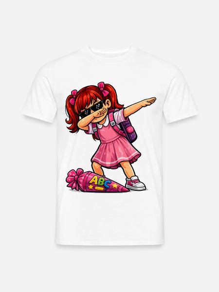 Dabbing ABC-Schützin rote Haare (Ginger) - Männer T-Shirt - Weiß