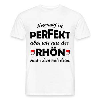 Doppelrote Rhön Zacken auf Schwarz - Männer T-Shirt - Weiß - Vorne - AI Model Male 178 dark (178cm)