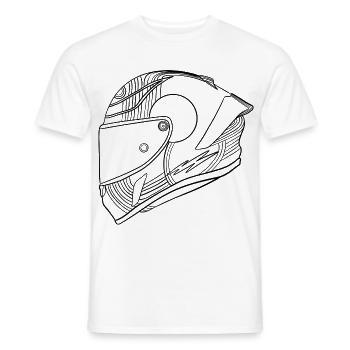 Schwarz Helm - Visier  - Männer T-Shirt - Weiß - Vorne - AI Model Male 178 dark (178cm)