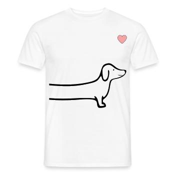 Dackel Herz Hunde - Männer T-Shirt - Weiß - Vorne - AI Model Male 178 dark (178cm)