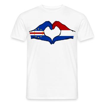 Kap Verde Holland Flagge Hände Herzform - Männer T-Shirt - Weiß - Vorne - AI Model Male 178 dark (178cm)