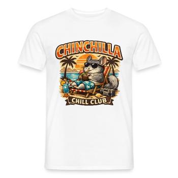 Chinchilla Chill Club | Funny Retro Shirt - Men's T-Shirt - white - Front - AI Model Male 178 dark (178cm)