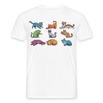 Chats colorés : Pop Art de chatons comiques mignons - T-shirt homme - blanc - Devant - AI Model Male 178 dark (178cm)