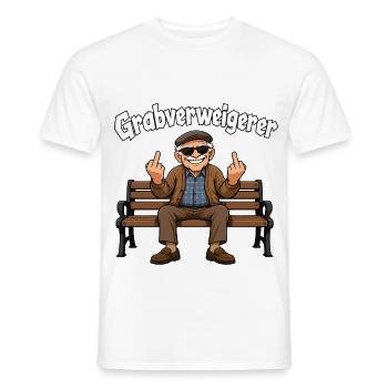 Grabverweigerer Rentner Opa Humor Spruch - Männer T-Shirt - Weiß - Vorne - AI Model Male 178 dark (178cm)