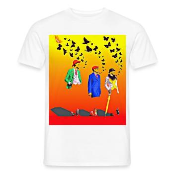 Kongolesische Pioniere und fliegende Schmetterlinge - Männer T-Shirt - Weiß - Vorne - AI Model Male 178 dark (178cm)