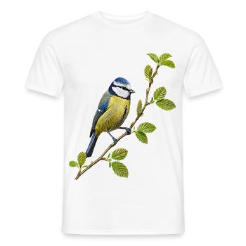 Blaumeise - Männer T-Shirt - Weiß - Vorne - AI Model Male 178 dark (178cm)