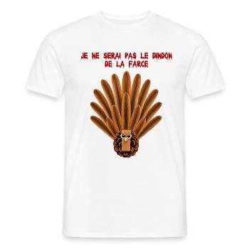 Dindon de Thanksgiving  - T-shirt homme - blanc - Devant - AI Model Male 178 dark (178cm)