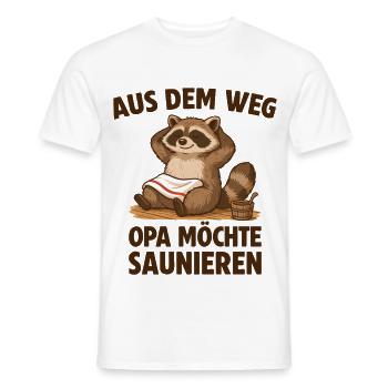 Sauna Opa möchte Saunieren - Männer T-Shirt - Weiß - Vorne - AI Model Male 178 dark (178cm)