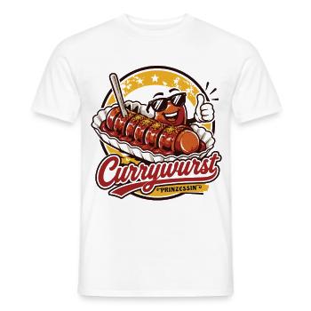 Currywurst Prinzessin | Fast Food Kult - Männer T-Shirt - Weiß - Vorne - AI Model Male 178 dark (178cm)
