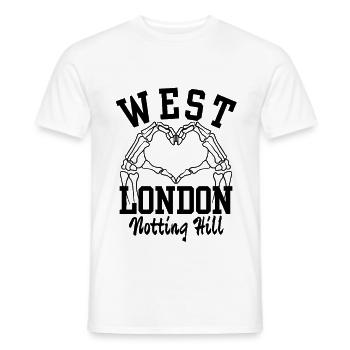 Graphique de cœur squelettique à Notting Hill dans l’ouest de Londres - T-shirt homme - blanc - Devant - AI Model Male 178 dark (178cm)