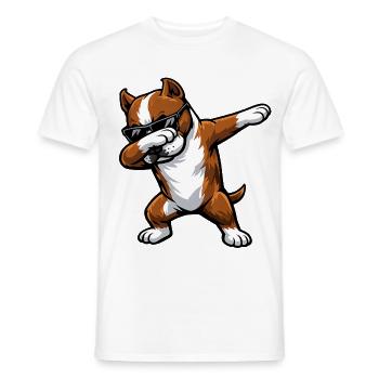 Dab du Staffordshire terrier américain - T-shirt homme - blanc - Devant - AI Model Male 178 dark (178cm)