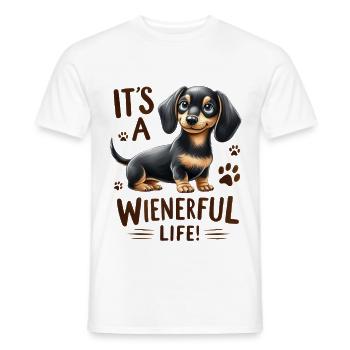 Wienerful Life Dackel lustige Hundedesign-Merch - Männer T-Shirt - Weiß - Vorne - AI Model Male 178 dark (178cm)