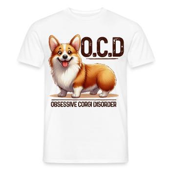 Corgi-OCD Lustige Corgi-Hundeliebhaber-Design-Merch - Männer T-Shirt - Weiß - Vorne - AI Model Male 178 dark (178cm)