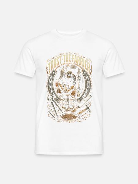 Hufschmied Hufschmiede Trust The Farrier - Männer T-Shirt - Weiß