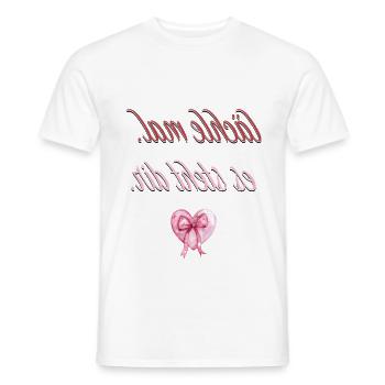 Motivations Shirt - lächle mal. Es steht dir - Männer T-Shirt - Weiß - Vorne - AI Model Male 178 dark (178cm)