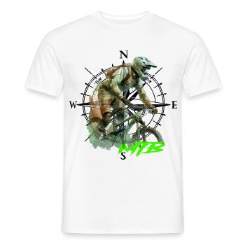 Mtb - Männer T-Shirt - Weiß - Vorne - AI Model Male 178 dark (178cm)