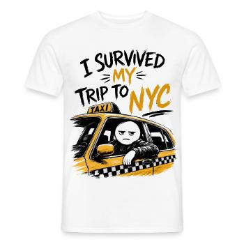 Taxi New York City Gelber Humor NYC Meme - Männer T-Shirt - Weiß - Vorne - AI Model Male 178 dark (178cm)