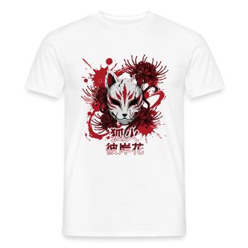 Fuchsmaske im roten Feuerkreis - Männer T-Shirt - Weiß - Vorne - AI Model Male 178 dark (178cm)