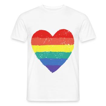 Herz Pride Regenbogen - Männer T-Shirt - Weiß - Vorne - AI Model Male 178 dark (178cm)