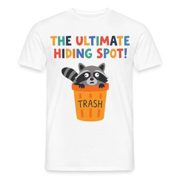 Waschbär im Mülleimerversteck - Männer T-Shirt - Weiß - Vorne - AI Model Male 178 dark (178cm)