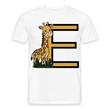 Giraffe mit Buchstabe E - Männer T-Shirt - Weiß - Vorne - AI Model Male 178 dark (178cm)