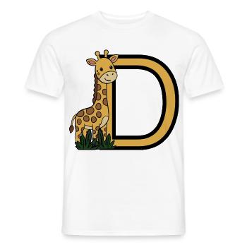 Giraffe mit Buchstaben D - Männer T-Shirt - Weiß - Vorne - AI Model Male 178 dark (178cm)