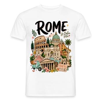 Rome la Dolce Vita Design - Men's T-Shirt - white - Front - AI Model Male 178 dark (178cm)