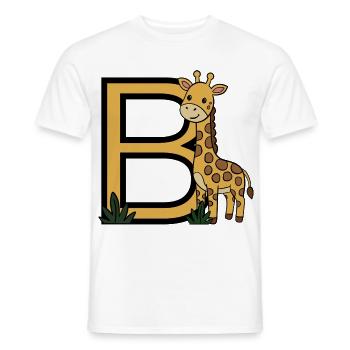 Giraffe Capital Letter B - Men's T-Shirt - white - Front - AI Model Male 178 dark (178cm)
