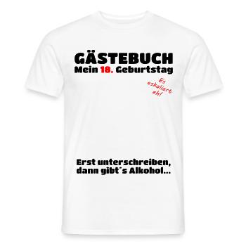 Gästebuch 18. Geburtstag lustige Gästeliste Junge  - Männer T-Shirt - Weiß - Vorne - AI Model Male 178 dark (178cm)