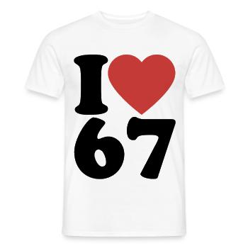 I love six seven | Zahlenduo 6 und 7 - Männer T-Shirt - Weiß - Vorne - AI Model Male 178 dark (178cm)