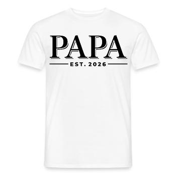 Papa Fondé en 2026 | Père | Cadeau de la fête des pères - T-shirt homme - blanc - Devant - AI Model Male 178 dark (178cm)