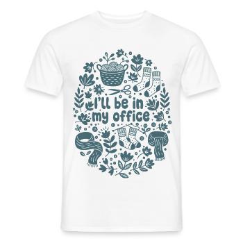 Lustiger Häkelliebhaber, ich bin in meinem Büro Garn - Männer T-Shirt - Weiß - Vorne - AI Model Male 178 dark (178cm)