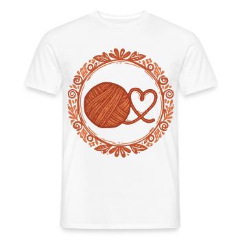 Häkelgarnherz Lustiger Häkel-Liebhaber Muttertag - Männer T-Shirt - Weiß - Vorne - AI Model Male 178 dark (178cm)