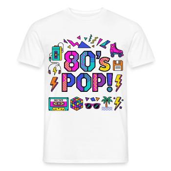 80er-Jahre-Neon-Pop-Vibe - Männer T-Shirt - Weiß - Vorne - AI Model Male 178 dark (178cm)