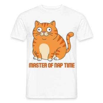 Meister der Schlafzeit-Katze - Männer T-Shirt - Weiß - Vorne - AI Model Male 178 dark (178cm)