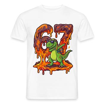67 Dabbing T-Rex Dino Six Seven Meme Brainrot - Men's T-Shirt - white - Front - AI Model Male 178 dark (178cm)