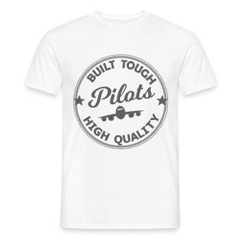 Timbre Motif Pilote - T-shirt homme - blanc - Devant - AI Model Male 178 dark (178cm)