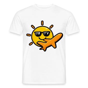 Lustiges Urlaub Motiv mit Flugzeug & Sonne - Männer T-Shirt - Weiß - Vorne - AI Model Male 178 dark (178cm)