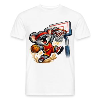 Süßer Koala mit Slam Dunk - Männer T-Shirt - Weiß - Vorne - AI Model Male 178 dark (178cm)