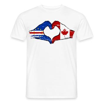 Kap Verde Kanada Flagge Hände Herzform used - Männer T-Shirt - Weiß - Vorne - AI Model Male 178 dark (178cm)