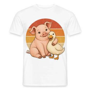 Schwein und Ente - Männer T-Shirt - Weiß - Vorne - AI Model Male 178 dark (178cm)